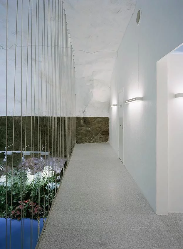 The idea was to bring human comforts from earth underground, such as plants, light, water and technology (image from AF-L)