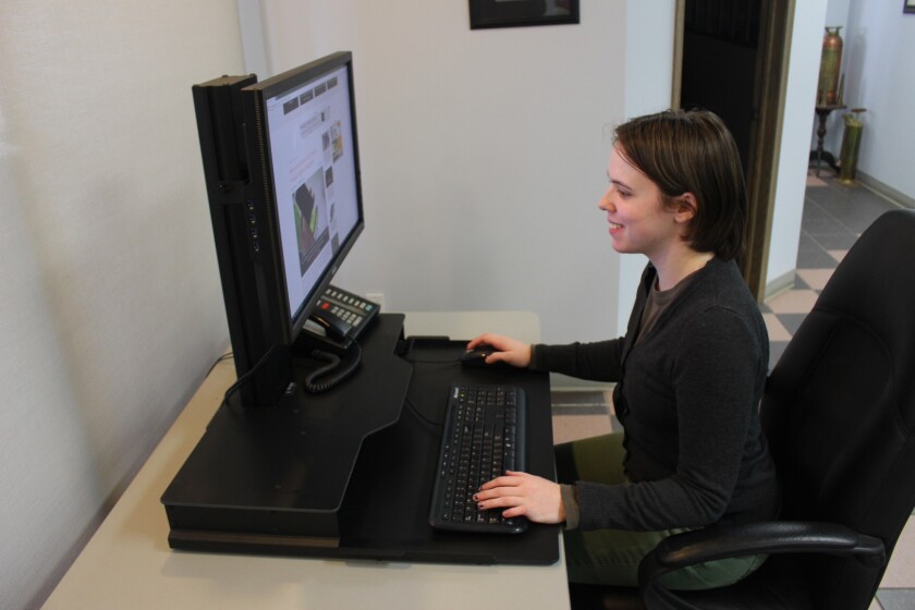 The Duke is very stable, and sits flush to the desktop when in sitting mode
