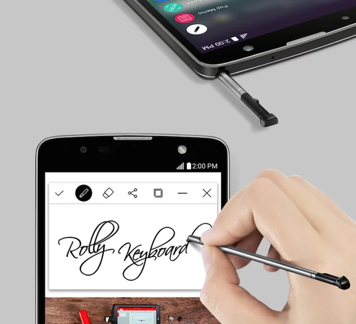 Like the previous model, LG's Stylus 2 Plus lets you handwrite notes on the screen with a nano-coated stylus pen