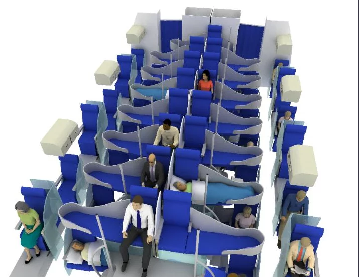 Business class using the Flex-Seat can add another 50 percent of fliers