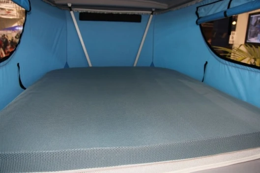 The expandable roof compartment sleeps two adults