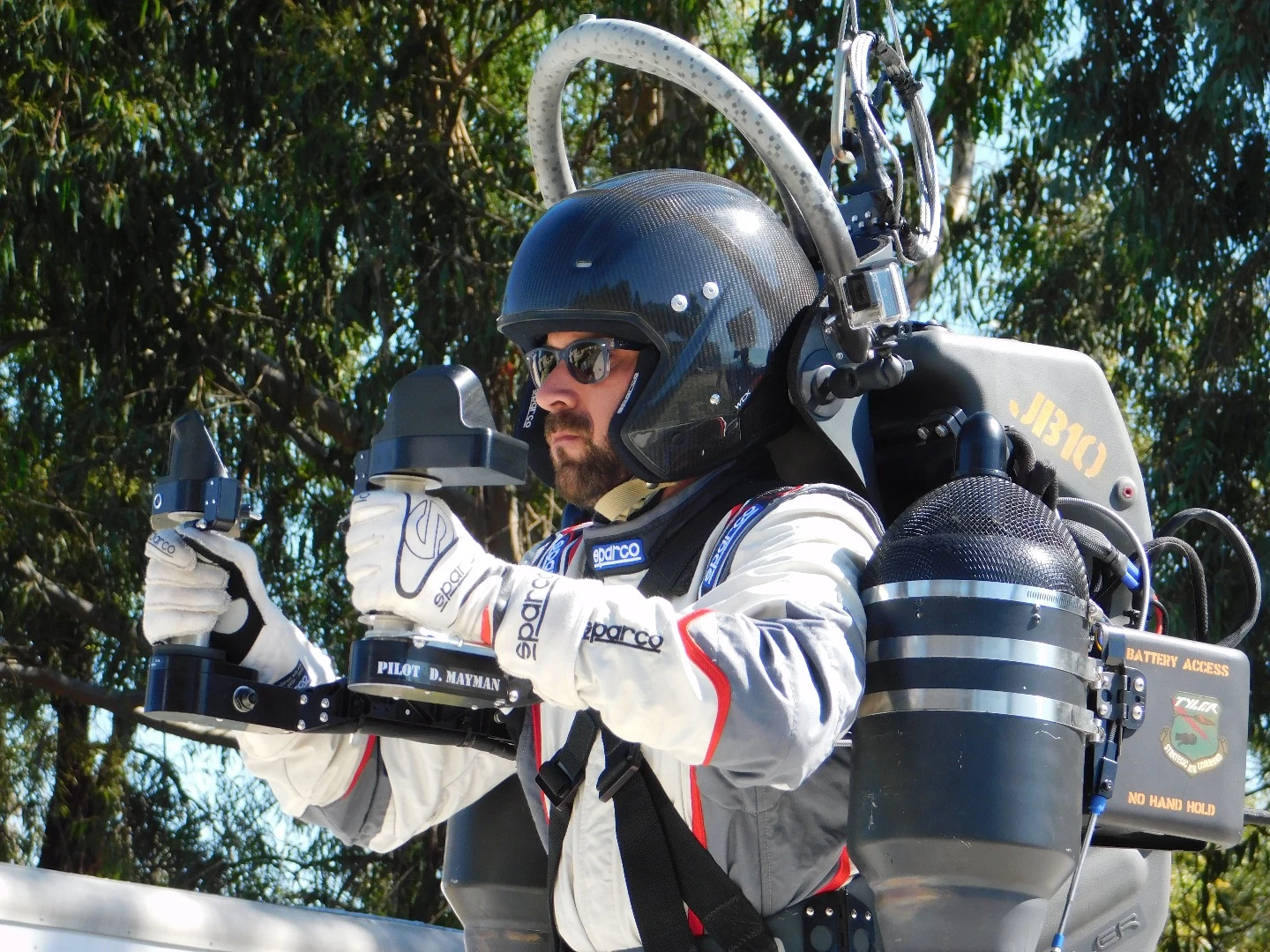 One of Jetpack Aviation's pilots demonstrates the JB-10