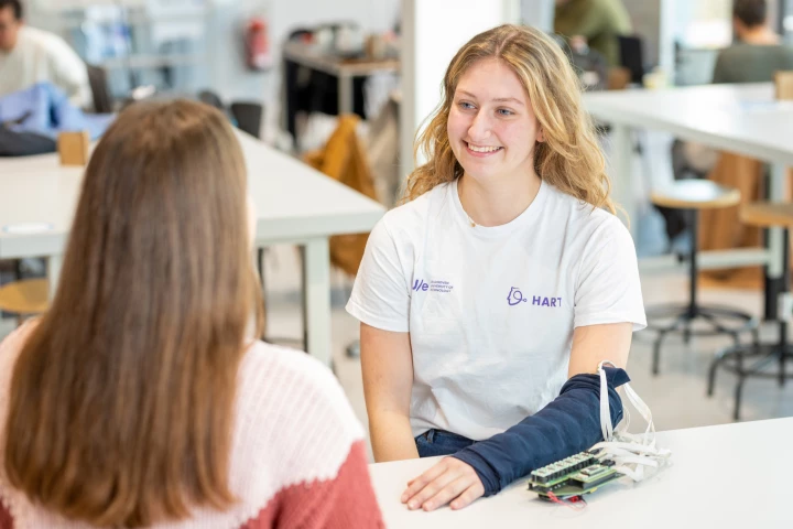 Currently, the sleeve converts written text into a vibration language that can be learned in about a month, but Team HART is working on incorporating speech translation