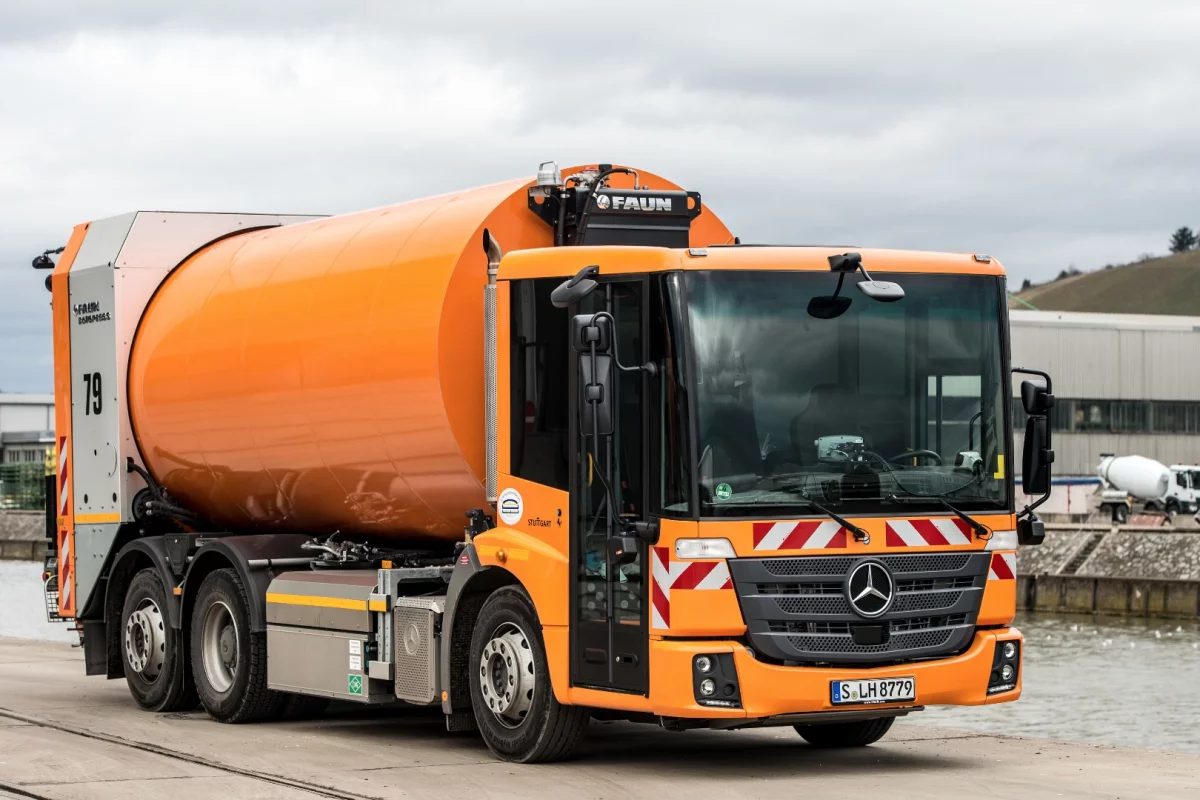 The Mercedes CNG truck promises low emissions and less noise in the city
