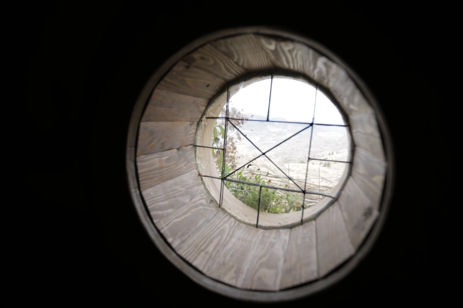 View out of a porthole window