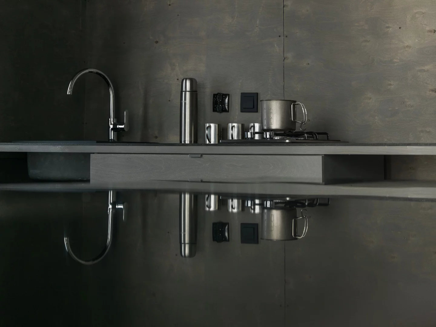 The cabin's basic kitchen includes sink and gas-powered two-burner stove
