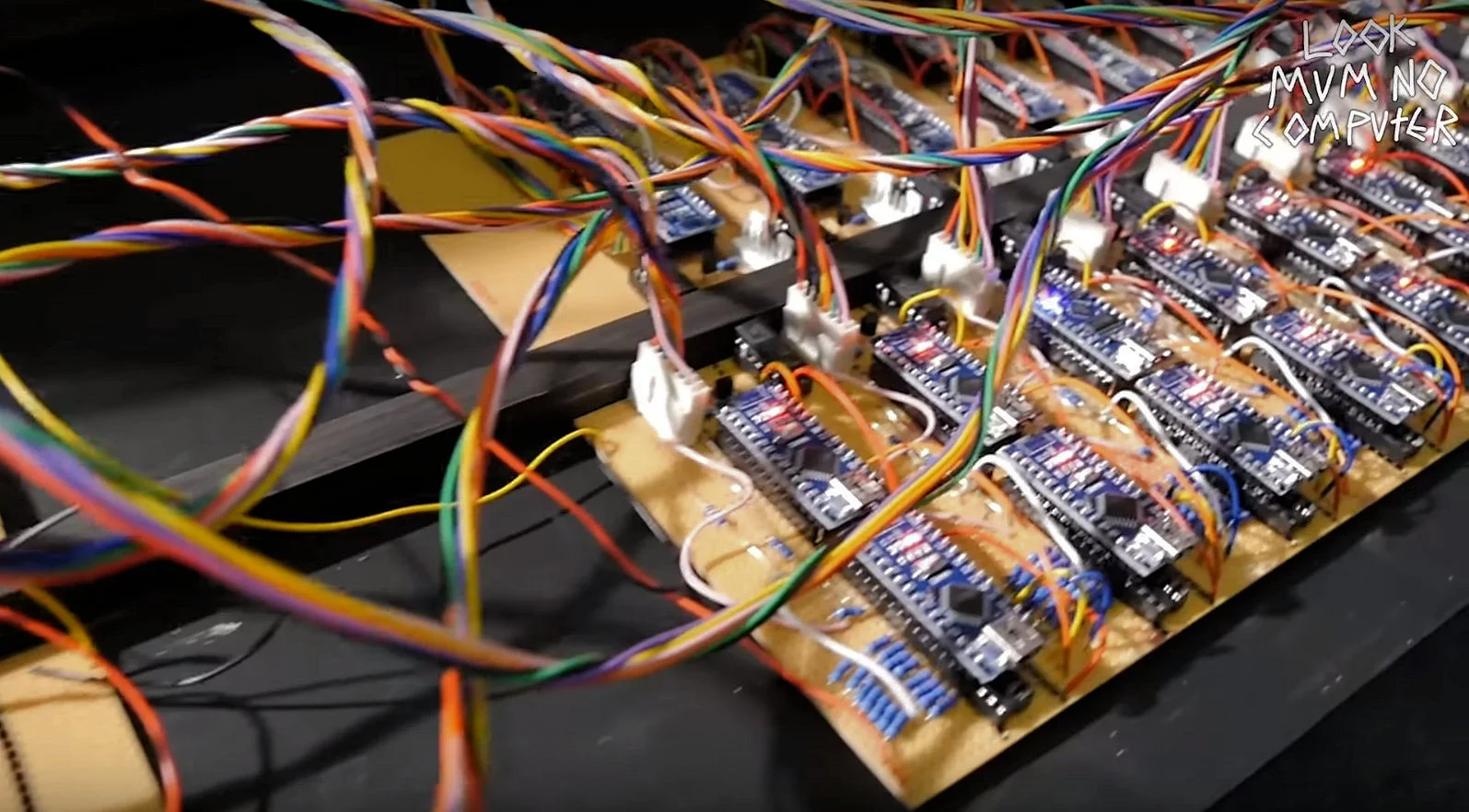 Each Furby is connected to two Arduino microcontrollers