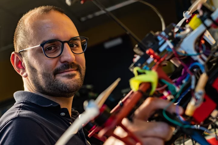 Riccardo Petrolo, a postdoctoral researcher at Rice University, has helped develop drones that can detect volatile organic compounds in the air