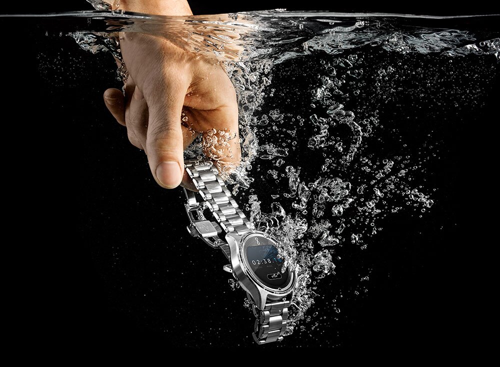 Though it doesn't have an IP Code attached to it, Olio says you don't have anything to worry about with water, unless you're a diver