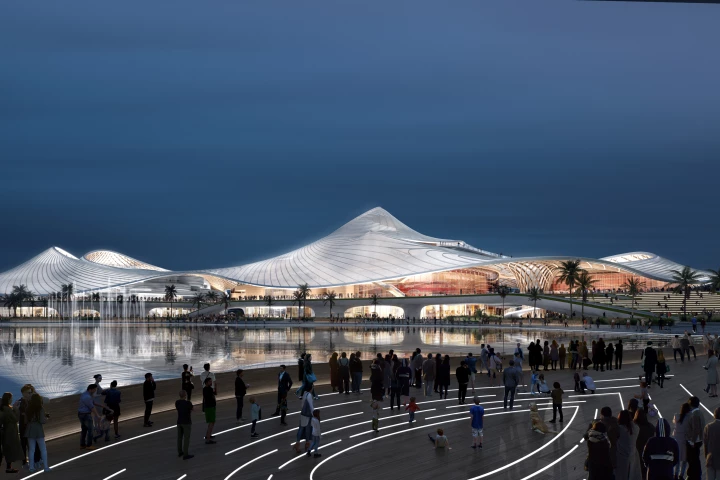 The Nanhai Arts Center will be topped by an undulating translucent plastic roof