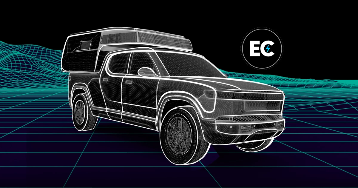 Like EarthCruiser's past EXP models, the rendered Electric Camper uses a light, sleek pop-up design