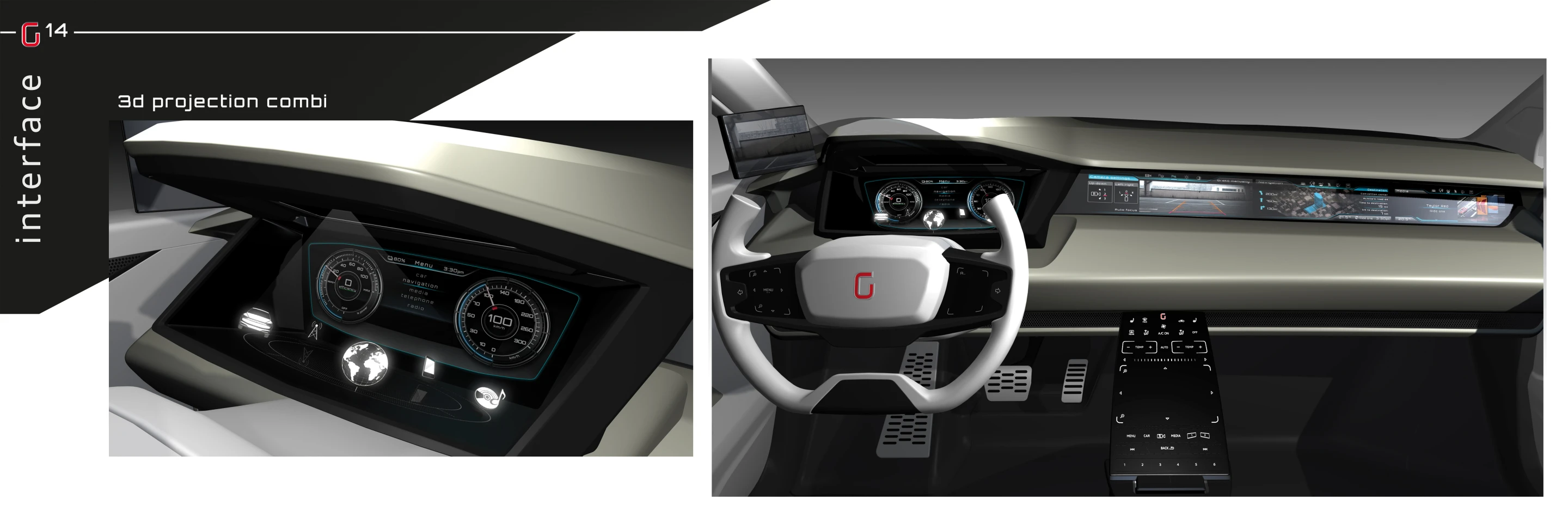 The Italdesign Giugiaro Clipper display console