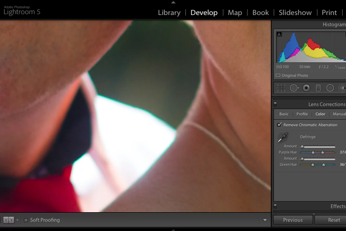 How to remove chromatic aberration in Adobe Lightroom 5