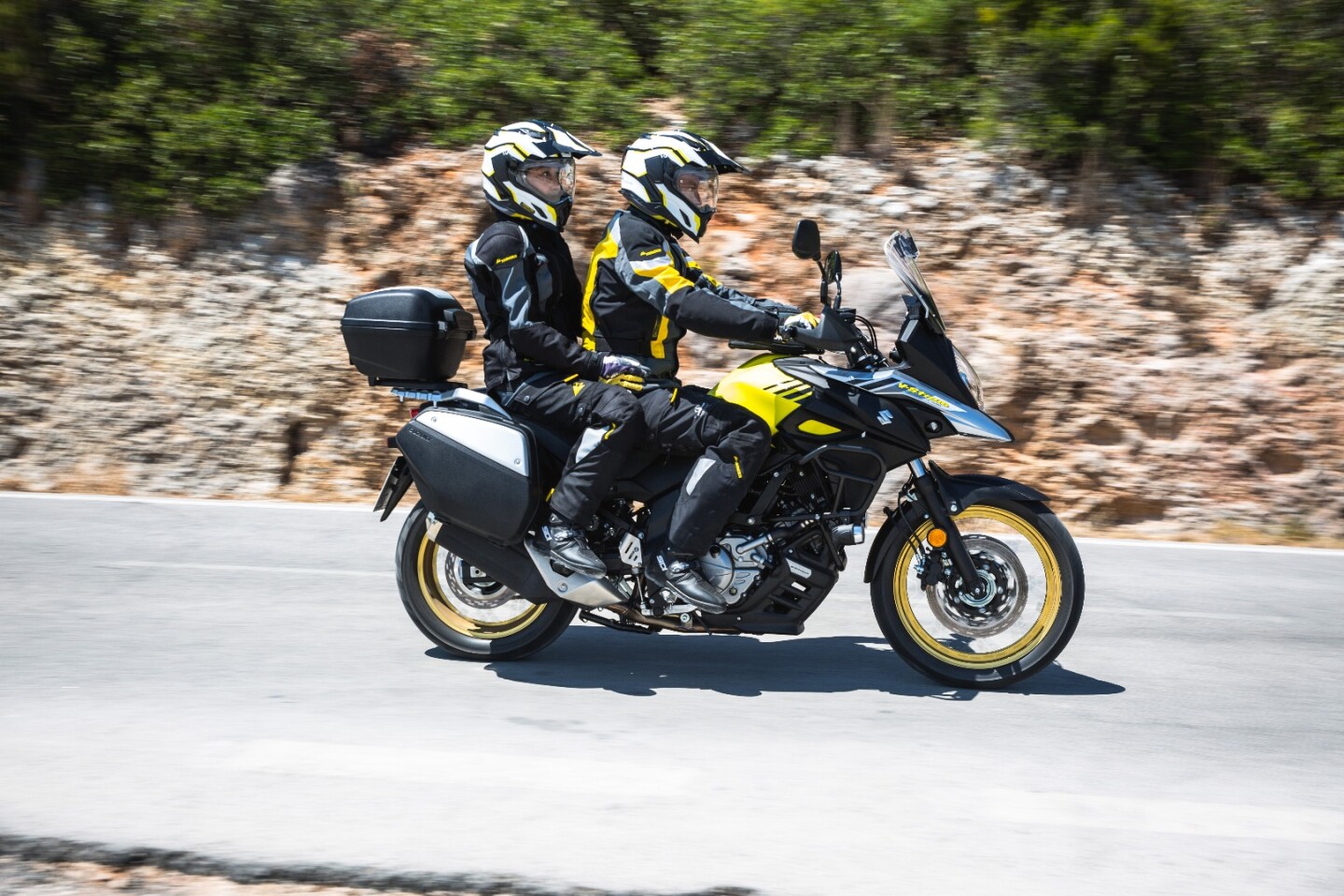 The 2017 Suzuki V-Strom 650 in two-up action