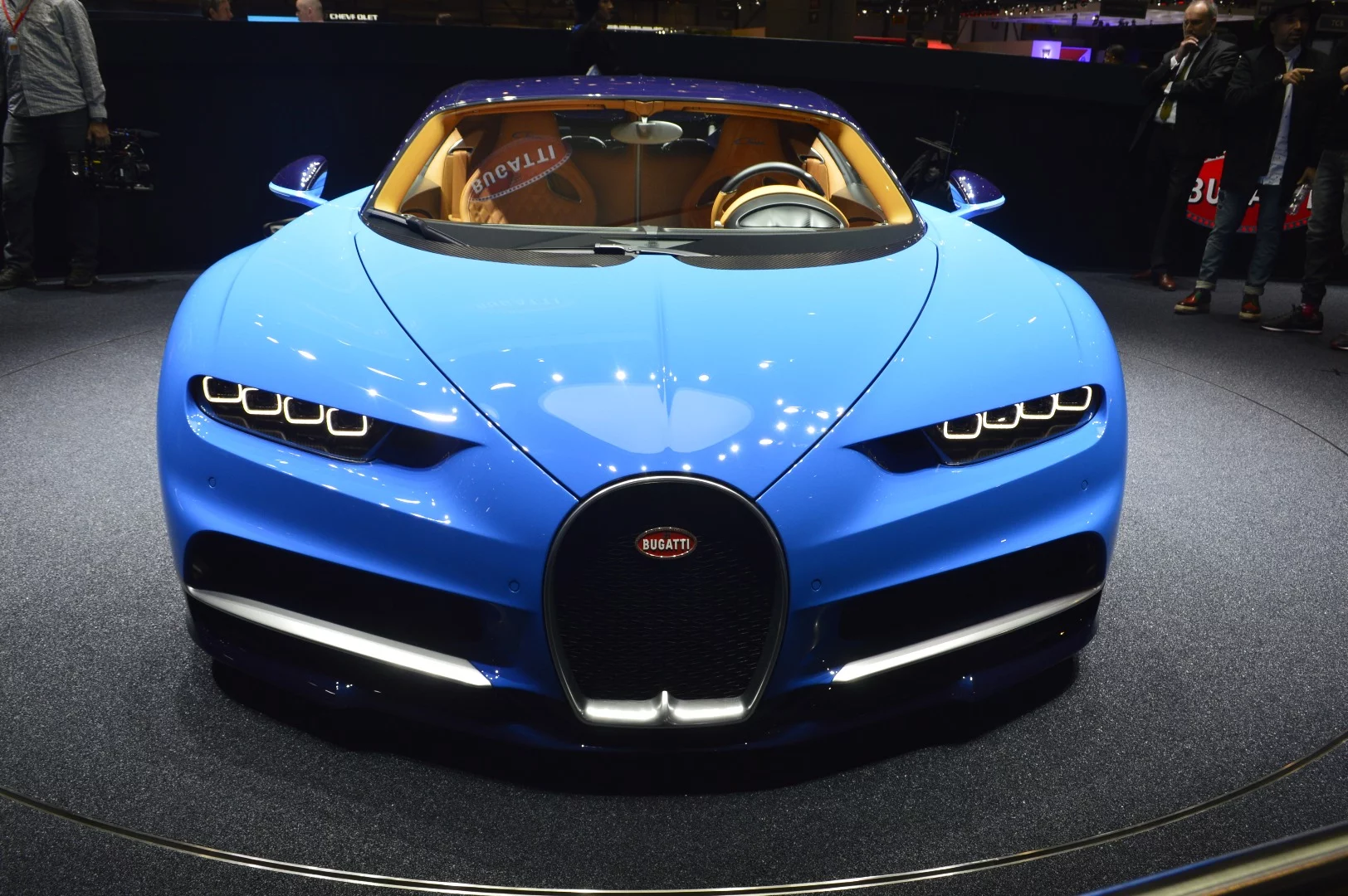 The Bugatti Chiron on display at the Geneva Auto Show