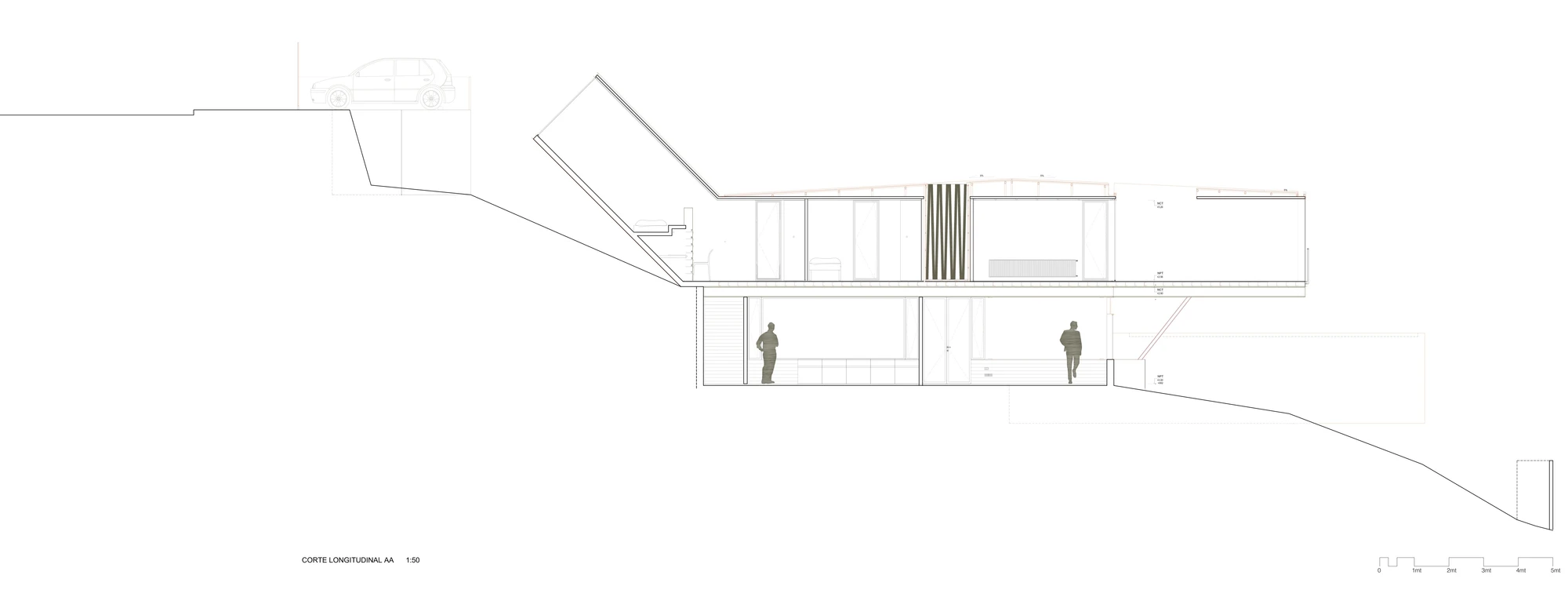 Architectural drawing of Caterpillar House (Image: Sebastián Irarrázaval)
