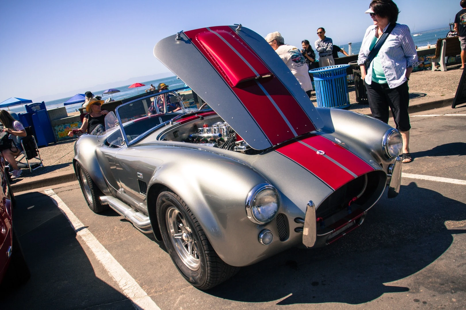 There was no shortage of Cobras at the Capitola Rod and Custom Show. This is a replica 1965 Cobra MKIII Roadster made by Superformance