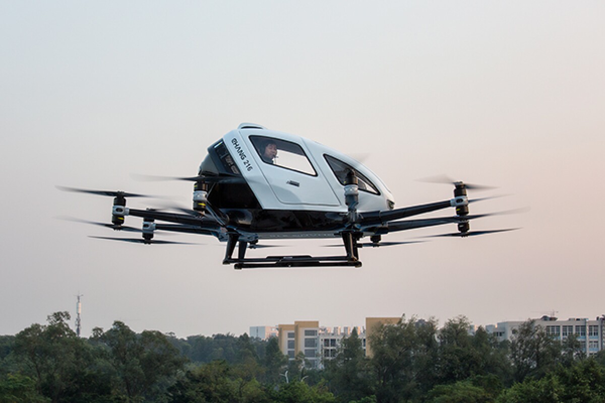 The eHang EH 216: a 16-prop, two-seat, autonomous eVTOL air taxi