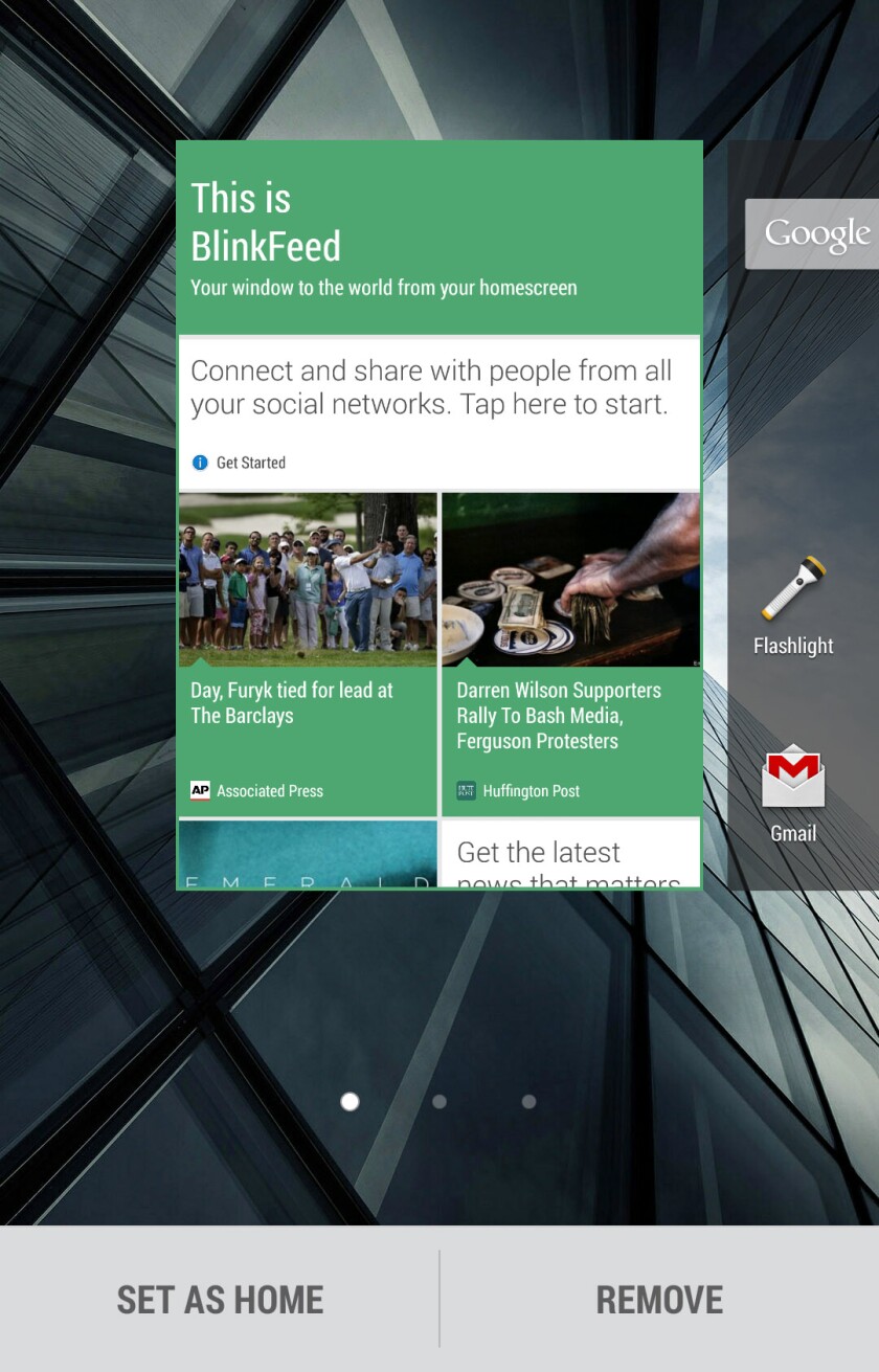 You have the option of removing BlinkFeed from the One M8