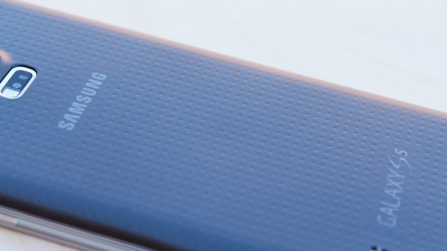 A closer look at the dimpled faux leather finish