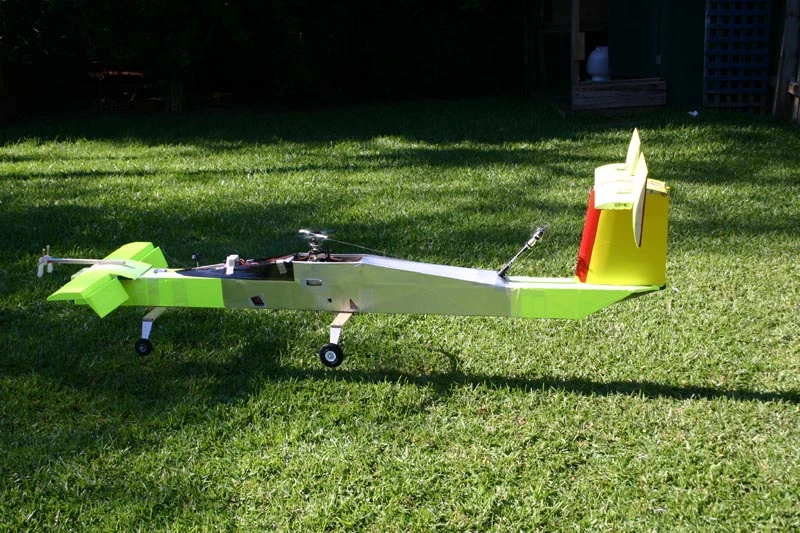 Hybrid RotorWing prototype demonstrating hover with flight controls set for transition envelope operation