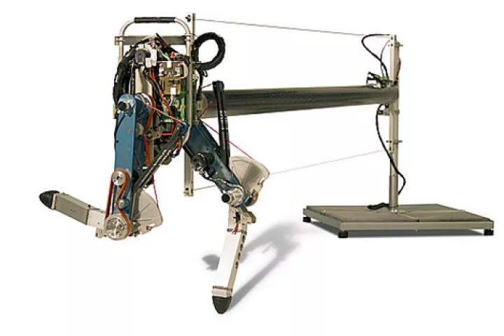 Delft University's planar running robot Phides can reach speeds of 2.2 mph with a flight phase of 54 percent of each stride