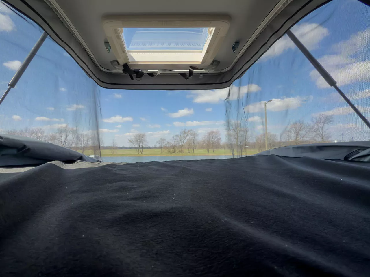 View from inside the pop-up roof