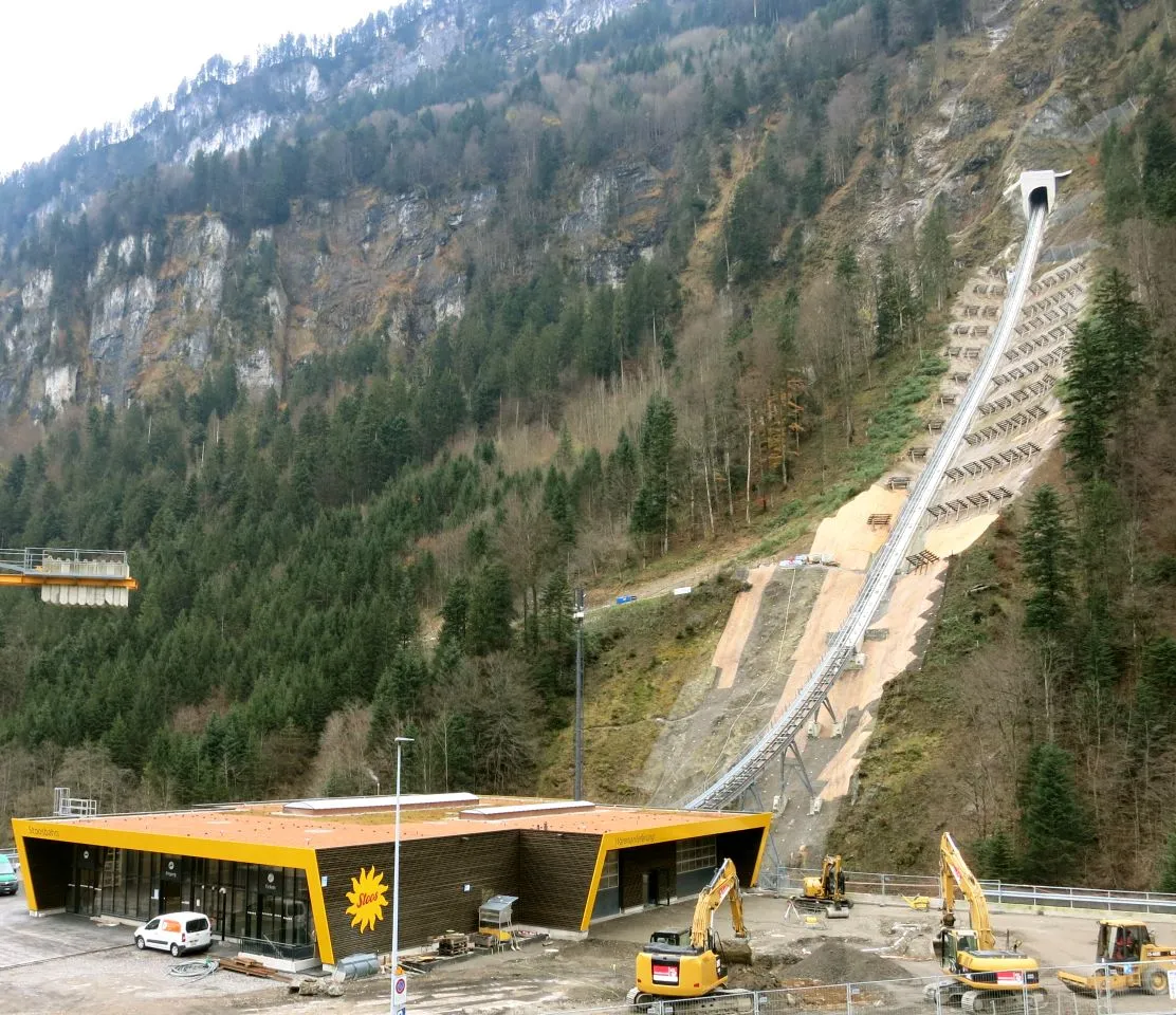 Connecting the mountain village of Stoos to the valley below, the Stoosbahn funicular railway is the steepest of its kind