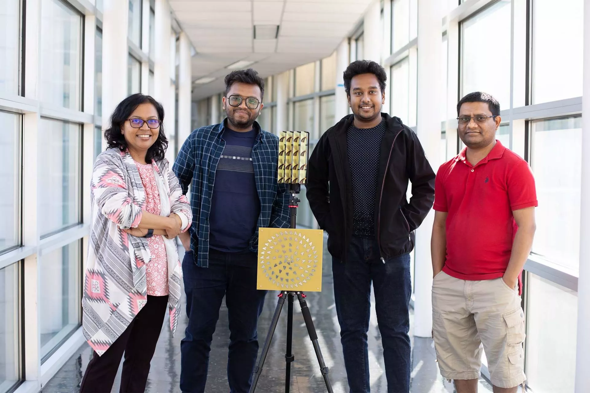 From left, Dr. Ifana Mahbub and her team of researchers, Adnan Patwary, Rafsan Mahin, and Dr. Sunanda Roy