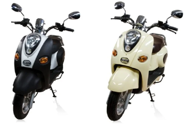 The yogo by economo - equivalent to a 100cc petrol engine, with a range of 22 miles on a single charge and a top speed of 38mph