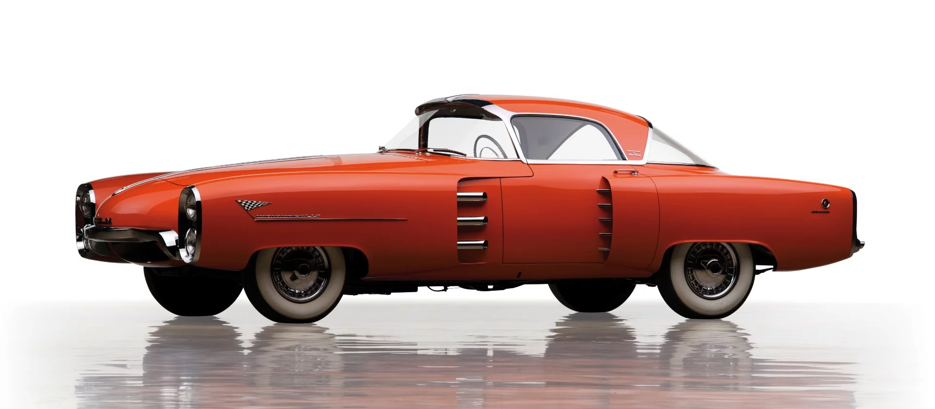 One of history's concept cars that fell between the cracks, this 1955 Lincoln Indianapolis Boana showcar is still a showstopper sixty years after its debut. Created by Boana and shown at the 1955 Turin International Automobile Show, the preeminent showcase for Italian coachbuilders at the time, in order to attract the attention of Ford. It created such an international sensation with its arresting aesthetics that Ford offered Boana a design contract, but Boana doubled down, using the offer to secure a better deal with Fiat. The completed show car was eventually sent to Henry Ford II and persistent “word of mouth” suggests that he eventually gave it to his friend, famous swashbuckling actor Errol "in-like" Flynn, one of history's most infamous philanderers. Sadly, the rumours cannot be confirmed, but suffice to say that once the car was restored some 15 years ago, it began stockpiling concours awards across the country.