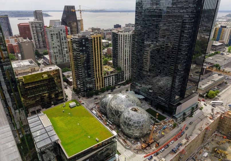 Aerial view of the Amazon campus