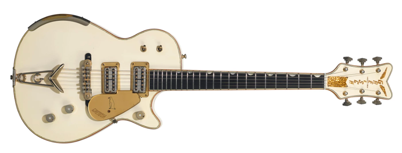 The Gretsch White Penguin is a solid-body Falcon and one of the rarest and most collectible American vintage guitars with a total output of around 50 guitars