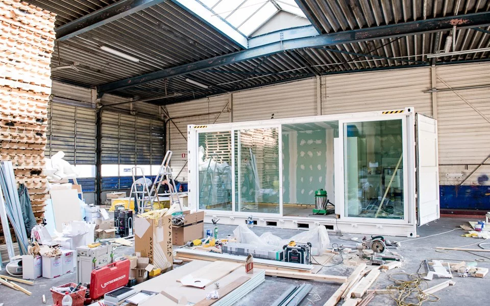 All of the rooms are made from recycled containers from China, which are commonly left behind after being emptied