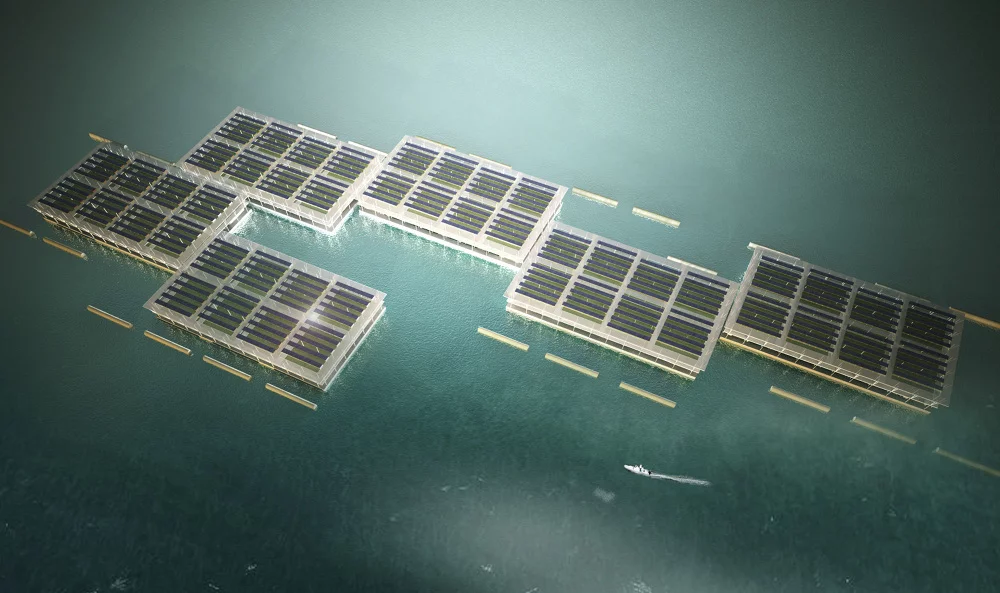 The floating farm would be anchored to the beds of oceans, lakes or rivers, and located near large cities