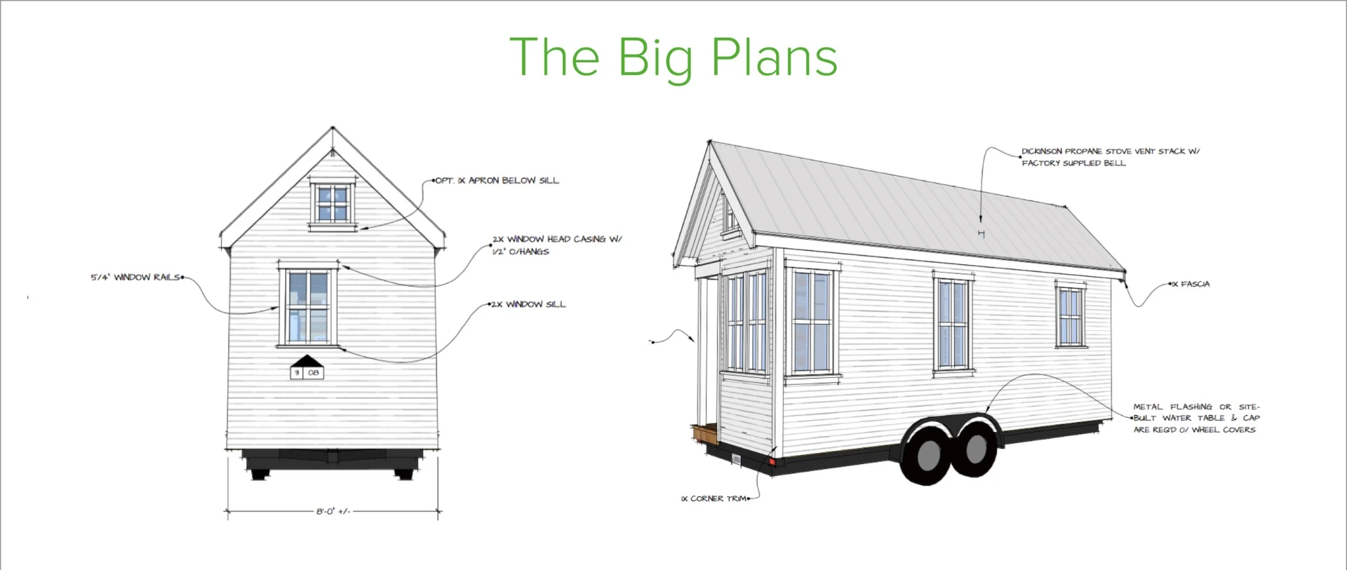 Architectural drawing of the tiny house