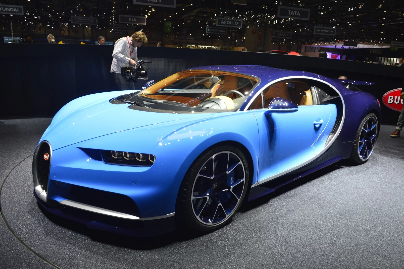 The Bugatti Chiron on display at the Geneva Auto Show