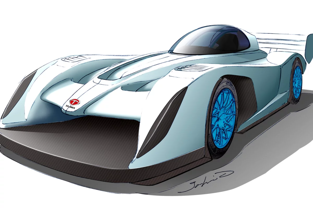 A sketch indicating what Monster Tajima's 2012 electric hill climb car may look like
