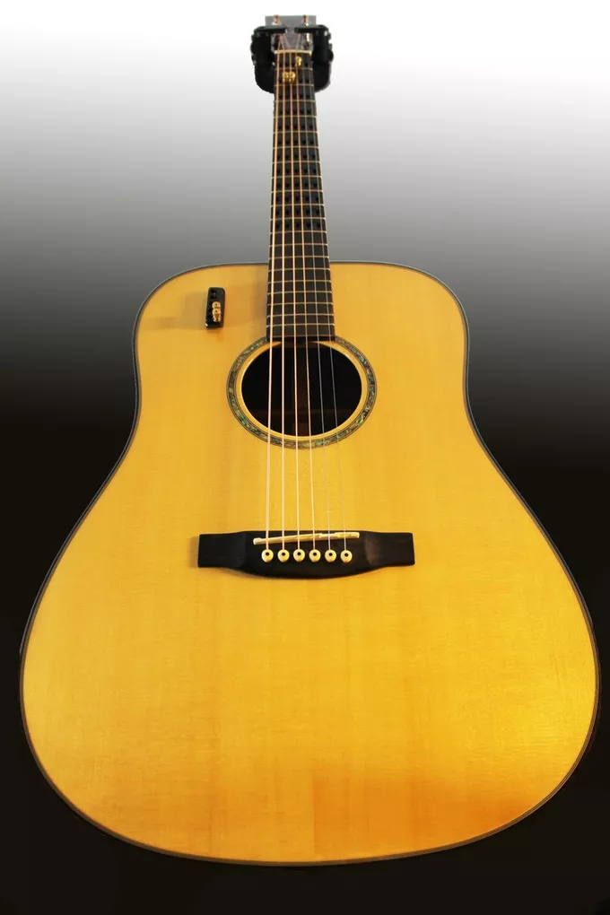 Two Gillis Capo Guitars are raising production funds on Kickstarter, a premium model and a basic dreadnought (shown)