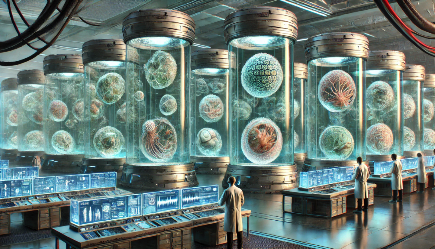 The idea of manufacturing and utilizing new forms of sentient life, pictured here using generative tools, is "absolutely possible" according to Levin