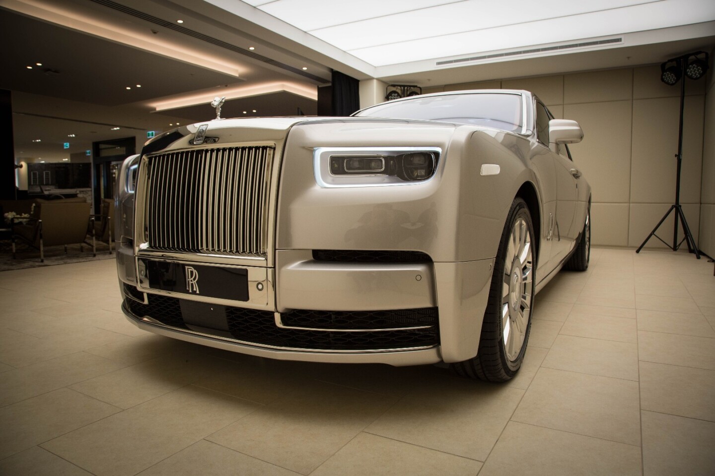 The grille on the new Phantom is the biggest ever fitted to a Rolls-Royce
