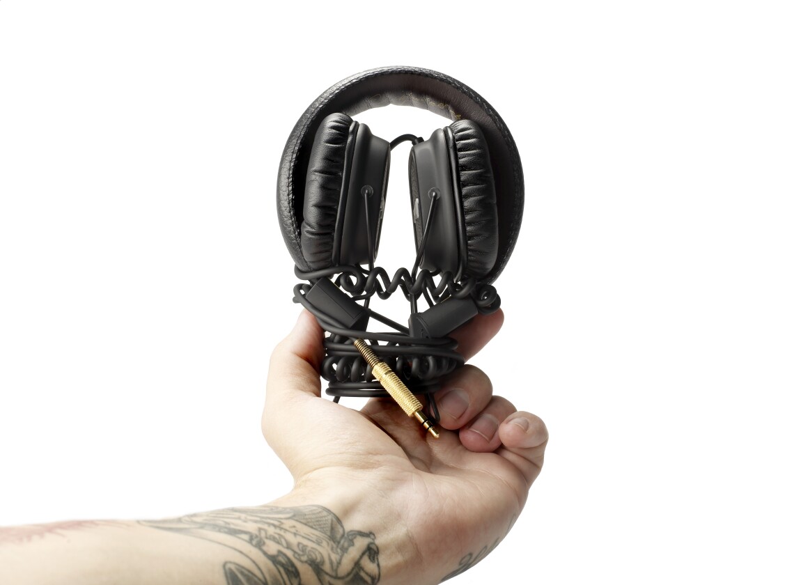 The Marshall Major headphones are designed to collapse and fold in on themselves for easy storage