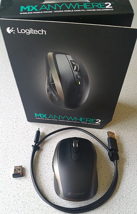 The Logitech MX Anywhere 2 comes with its pico receiver and charge cable