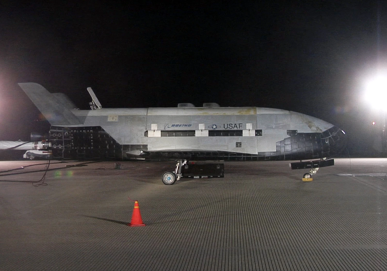 X-37B at Vandenberg AFB after returning from space (Image: USAF)