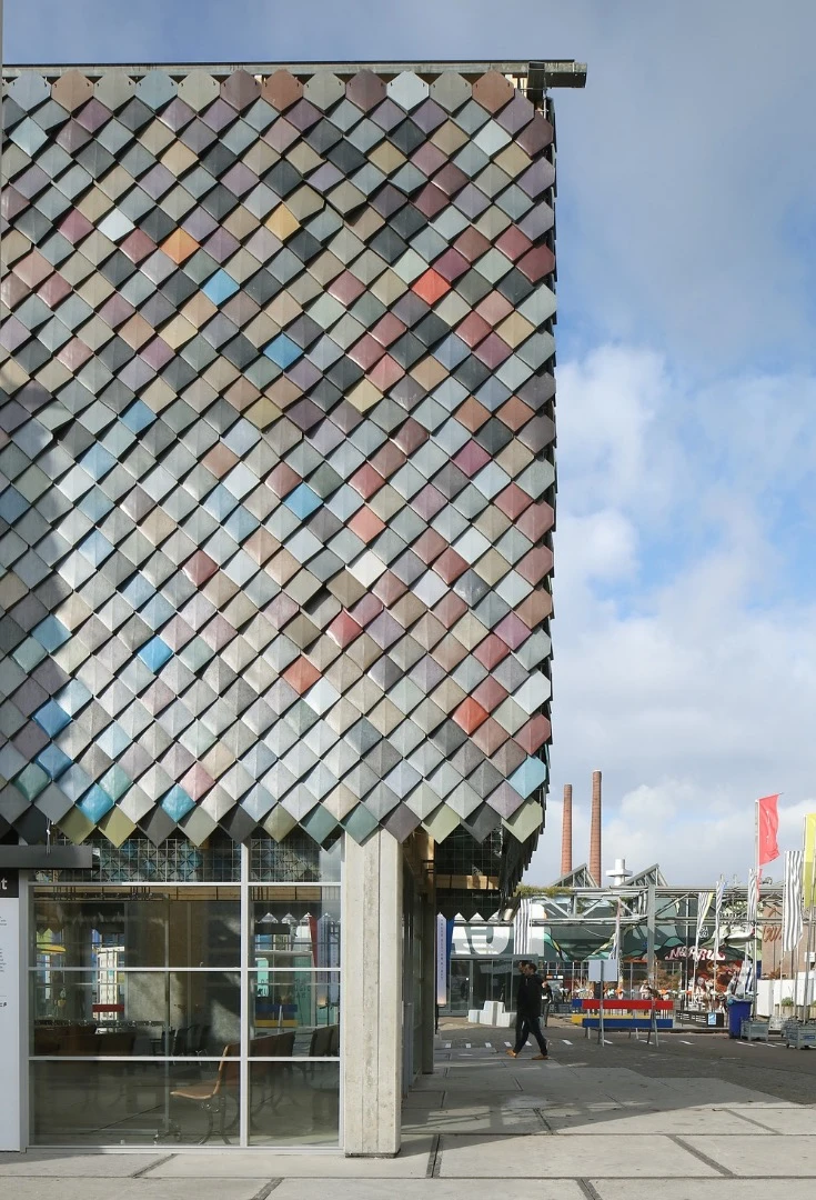 "The pavilion is a design statement of the new circular economy, a 100 percent circular building where no building materials are lost in construction," says a press release