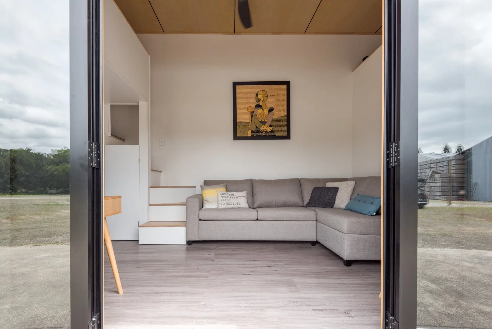 A peek inside the sophisticated Pohutukawa tinyhouse on wheels in New Zealand