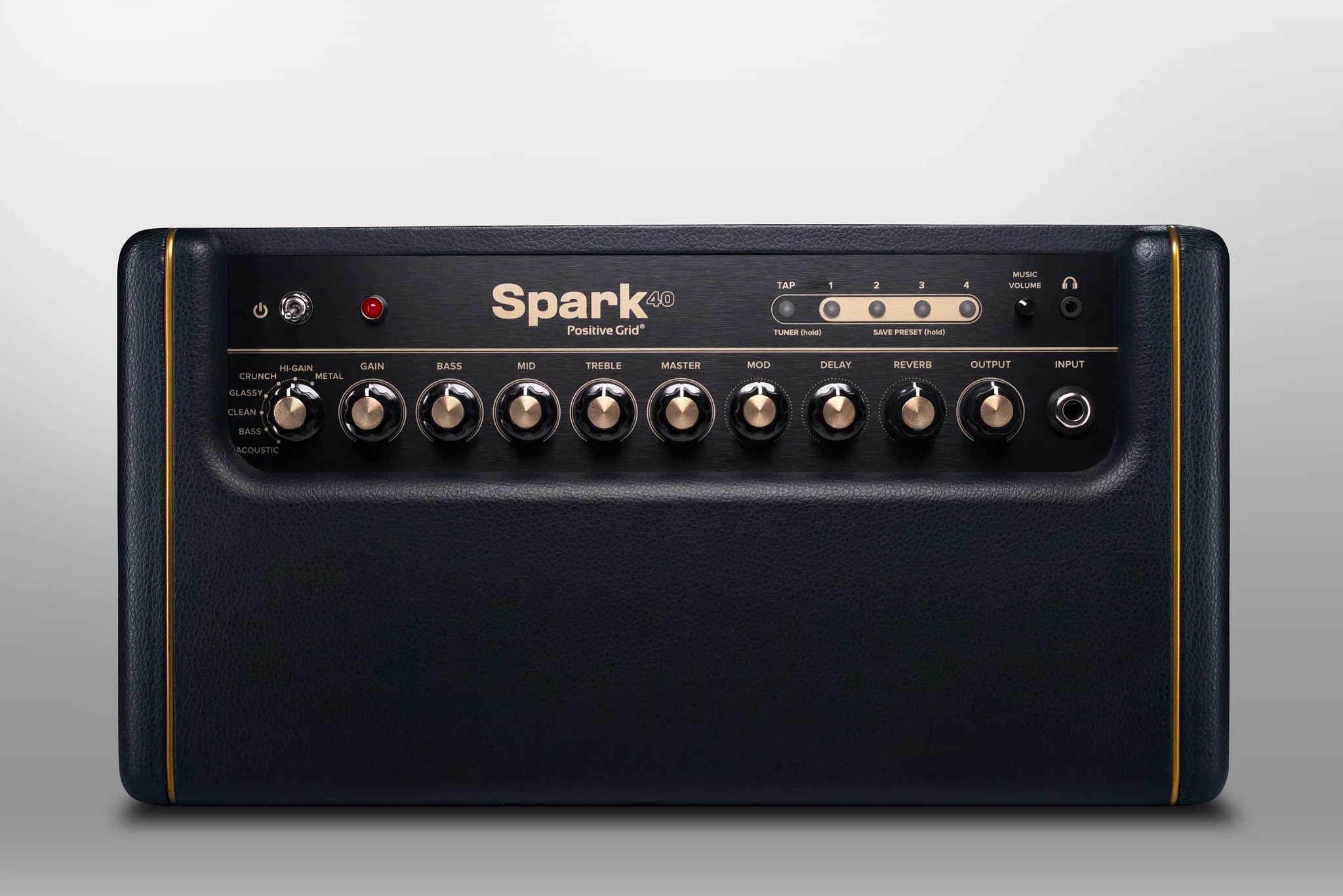 The top of the Spark offers a series of knobs and some buttons – most of these are overridden by commands in the app when you're connected to a device
