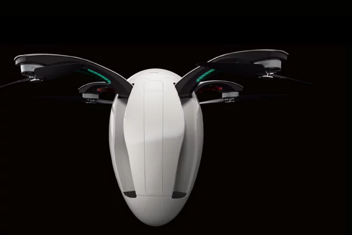 The PowerEgg unfolds to reveal a fully-functional quadcopter