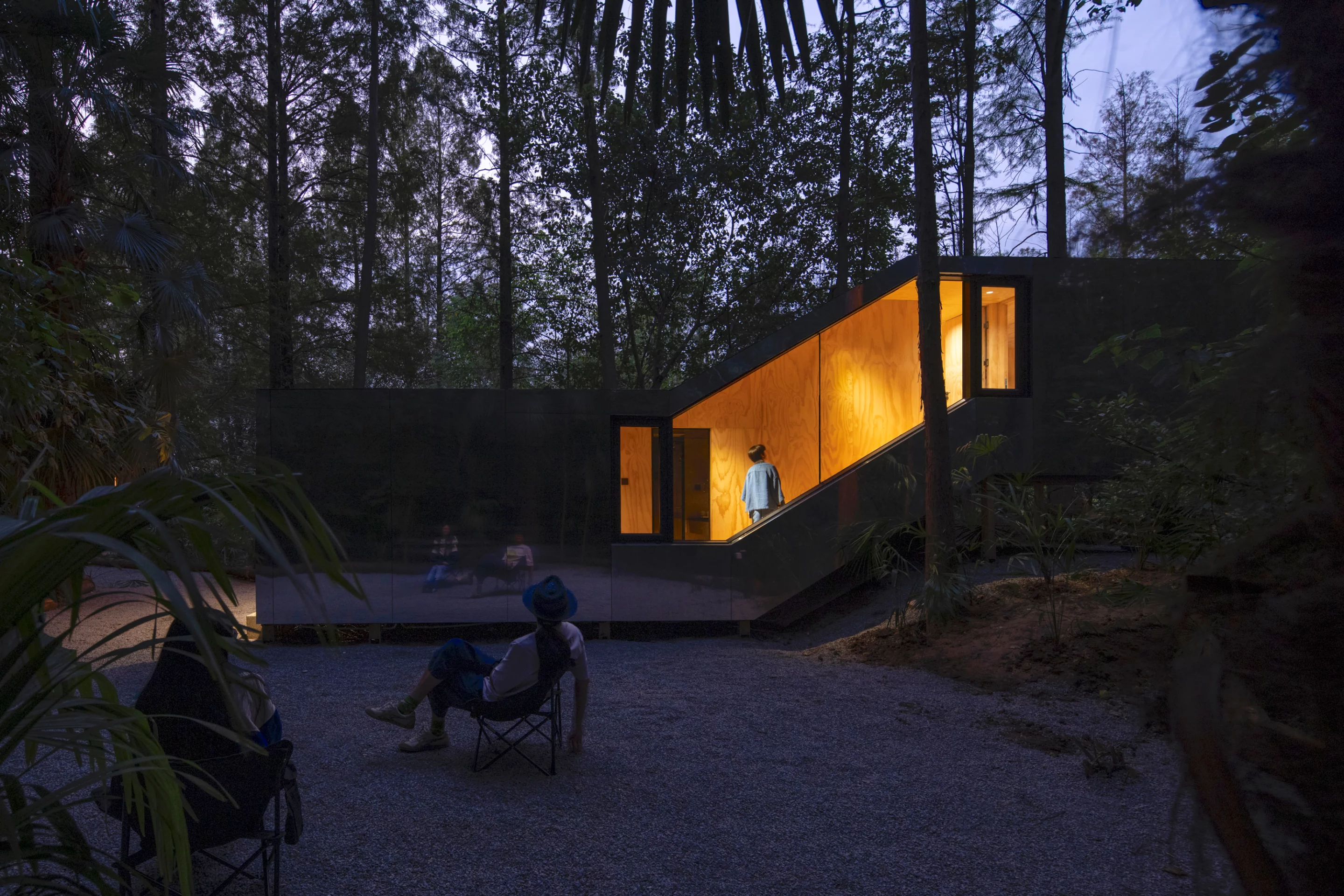 A lightweight stairway lifts gently off the ground