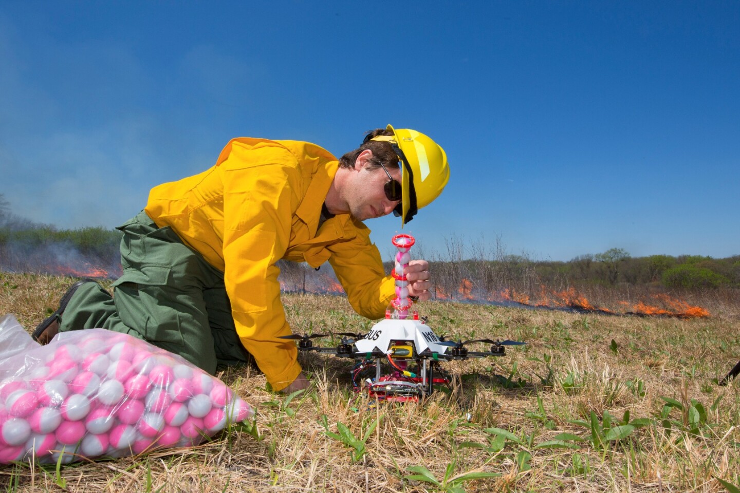Mixing drones with fire sure sounds like a dangerous idea, but under close control this unlikely pairing could have a serious environmental impact